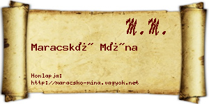 Maracskó Mína névjegykártya